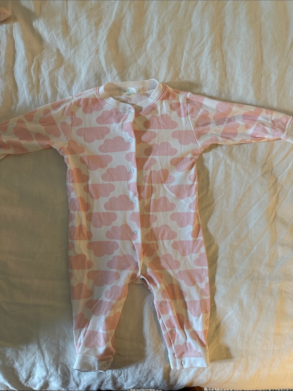 Marie Chantal Pink Cloud-Print Footed One-Piece